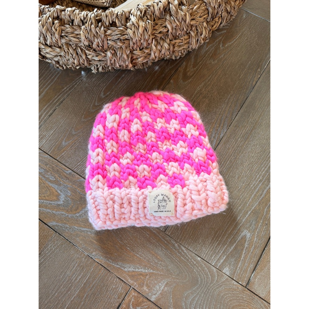 Free People Loopy Mango Beanie Hat Womens Pink One Size